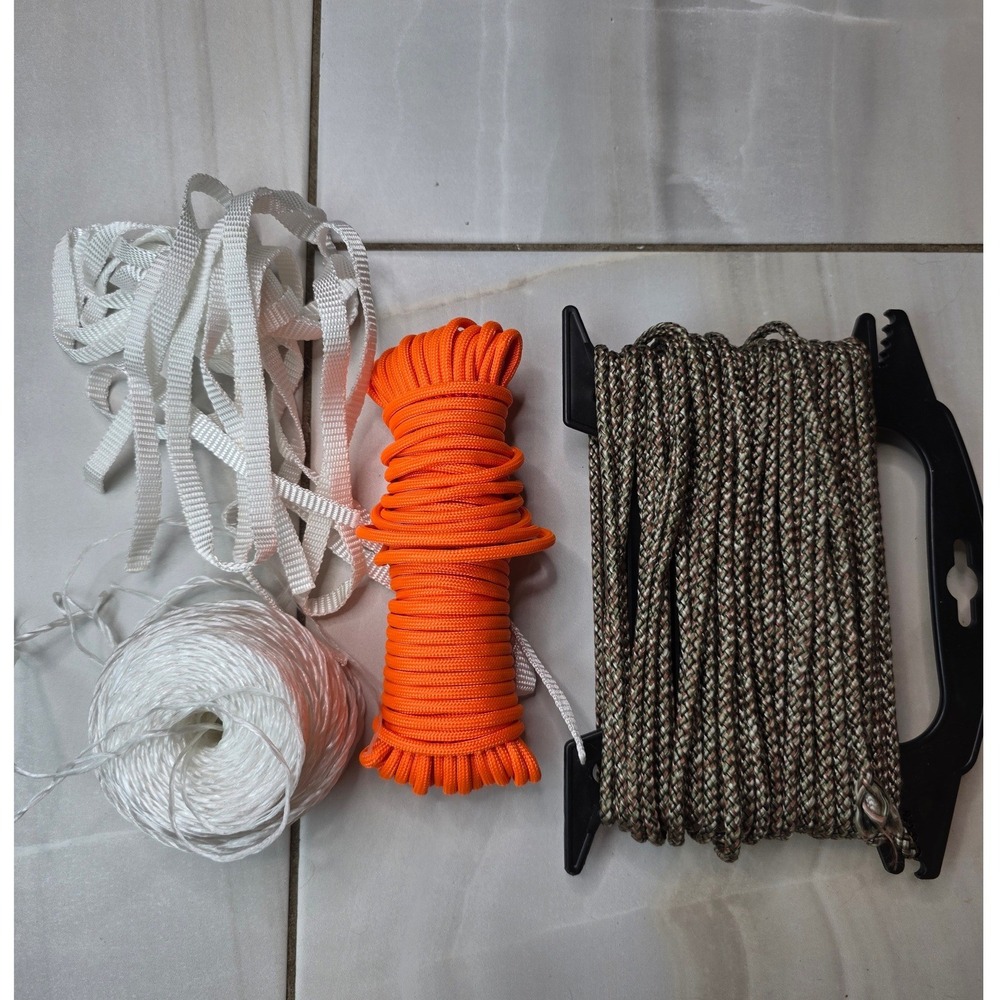 Outdoor Survival Cordage Bundle‎ Paracord Camo Rope Twine and Nylon Webbing Set - Picture 2 of 16